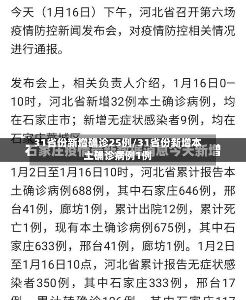 31省份新增确诊25例/31省份新增本土确诊病例1例-第2张图片